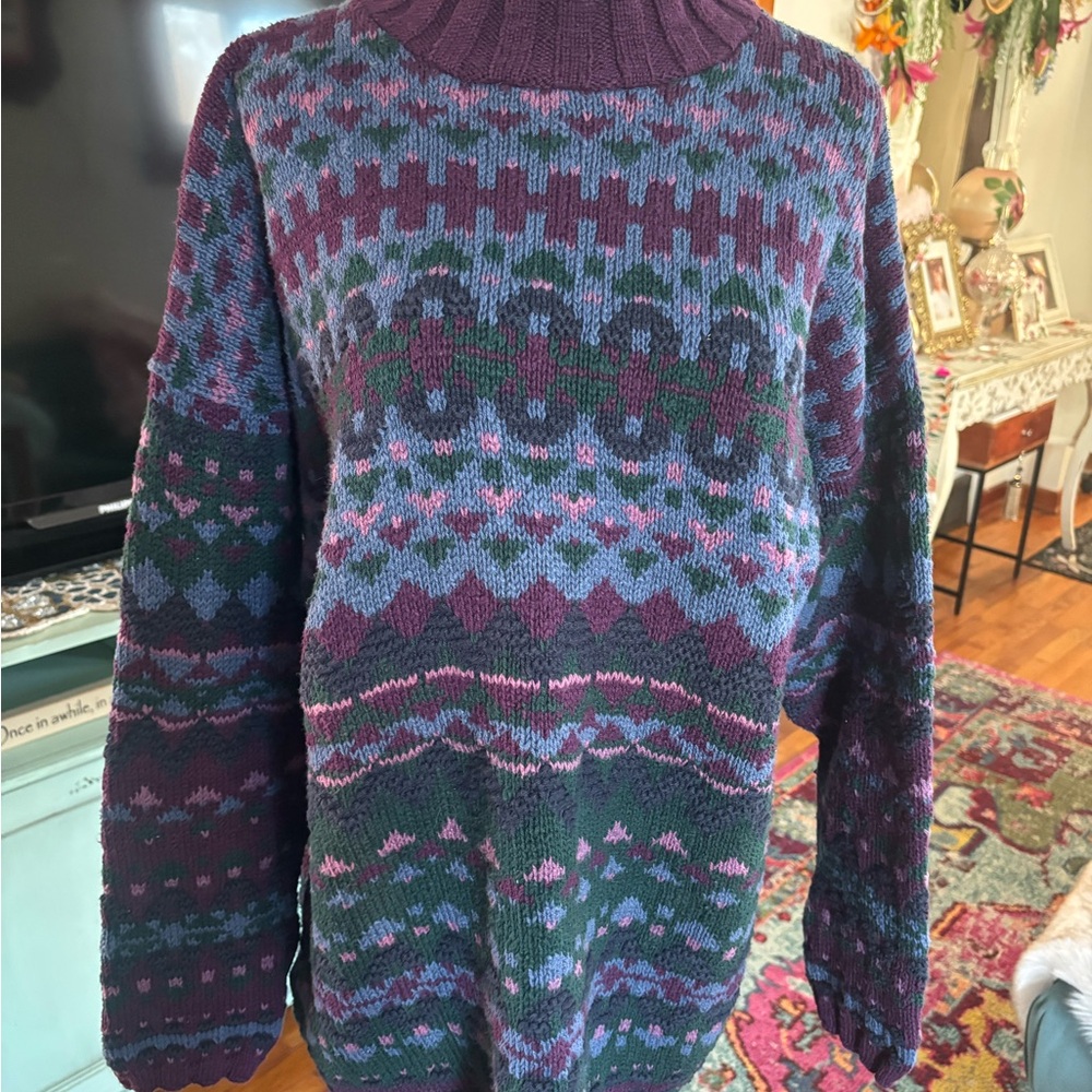 Women's Vintage L.L. Bean Multicolor Patterned Sweater